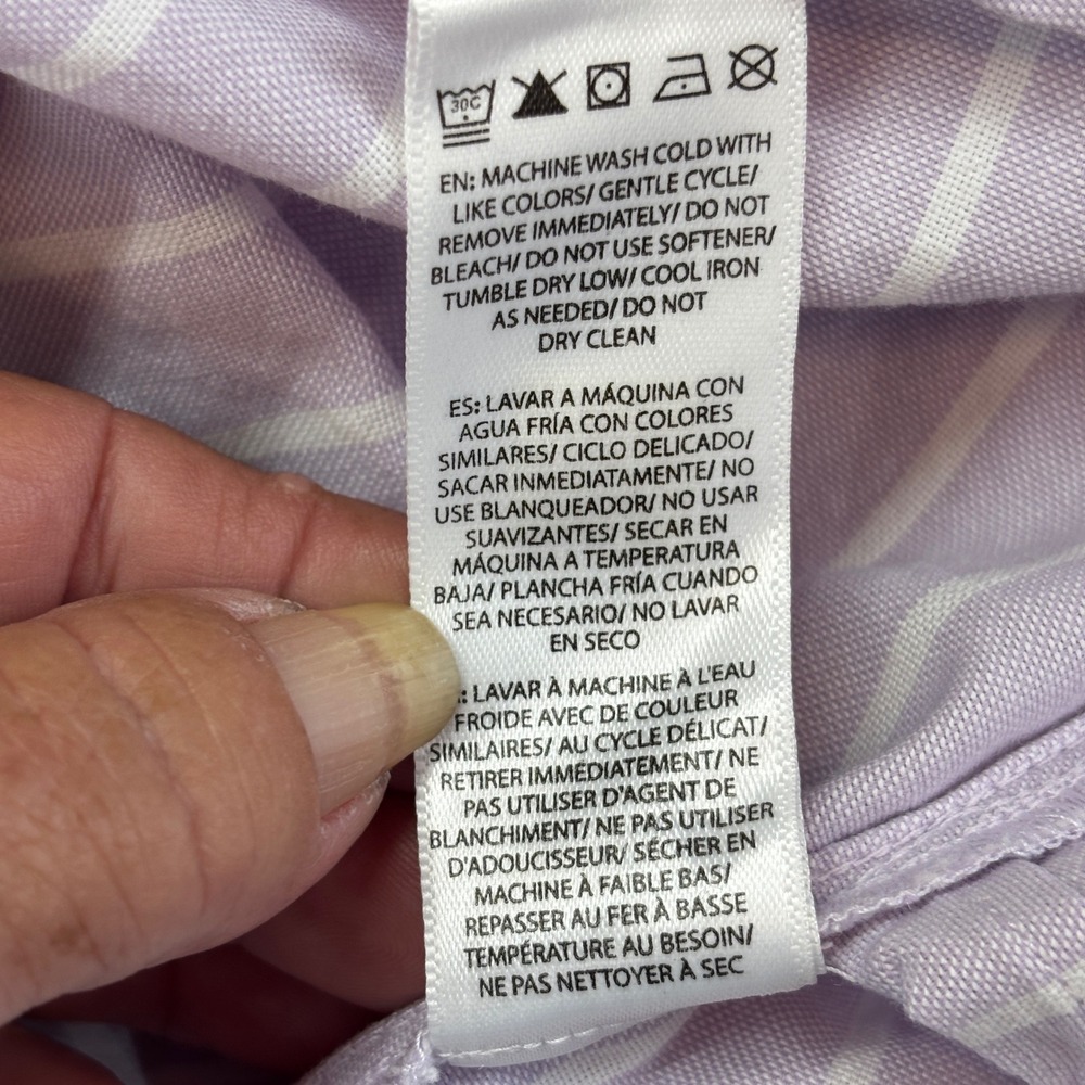 Beachlunchlounge Sydney Shirt Women XL Lilac Breeze‎ Striped Button Down New - Picture 10 of 10